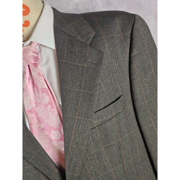 Polo University Mens 40S Brown Widowpane 2-Btn Blazer Jacket Sport Coat Wool EUC - Picture 2 of 12